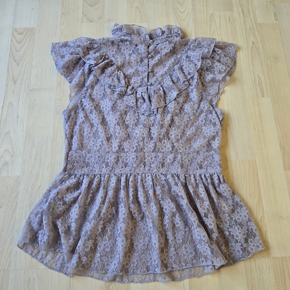Free People Ruffle Lace Tank Top Size Medium - Picture 5 of 14